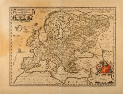 Antique Maps, Janssonius, Europe Continent, 1642: Europam sive Celticam veterem. Sic Describere conabur Abrahamus Ortelius