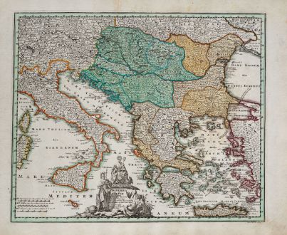 Antique Maps, Weigel, Italy, Danube, 1718: Danubium & Ister