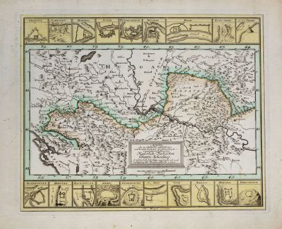 Antique Maps, Weigel, Balkan, 1718: Mappa der zu Carlovitz geschlossenen... Kaiserlich Türkischen Gräntz Scheidung, so in dem Früh Jahr 1699 angefangen...