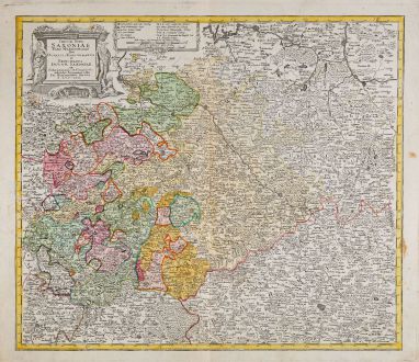 Antique Maps, Homann Erben, Germany, Saxony, 1750: Circuli Supe. Saxoniae Pars Meridionalis sive Ducatus, Electoratus et Principatus Ducum Saxoniae