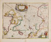 Altkolorierte Seekarte des Nordpols. Gedruckt bei Janssonius Heirs im Jahre 1666 in Amsterdam.