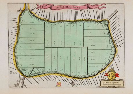 Antike Landkarten, Anonymous, Niederlande, Amsterdam, Bijlmermeer, 1660: Byllemer-Meer