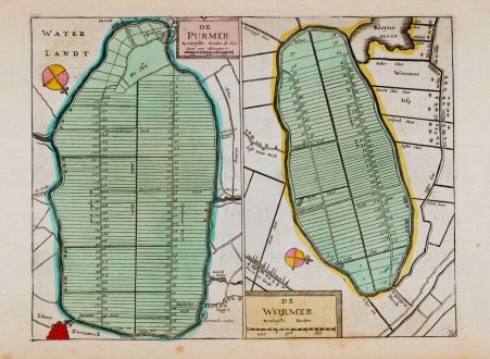 Antike Landkarten, Anonymous, Niederlande, Amsterdam, Purmer, Wormer, 1660: De Purmer / de Wormer