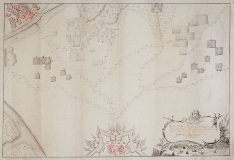 Antique Maps, Anonymous, Military, 1777: Plan Van Een Halve 6 Hoek na de Constructie Van de marchal de Vauban met een Wilkeurige Situatie...