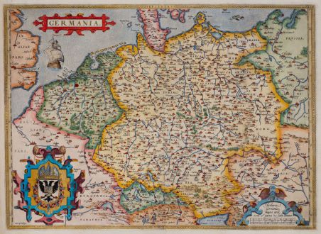 Antike Landkarten, Ortelius, Deutschland, 1571: Germania