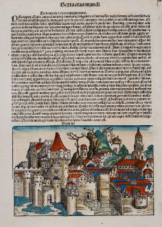 Antike Landkarten, Schedel, Ägypten, Damiette, Dumyat, 1493: Damiata