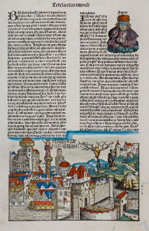 Antique Maps, Schedel, Middle East, Babylon, 1493: Babilomia Seu Babilon