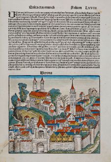 Antike Landkarten, Schedel, Italien, Verona, 1493: Verona