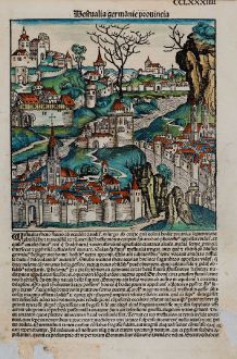 Antike Landkarten, Schedel, Deutschland, Hessen, Nordrhein-Westfalen, 1493: Westvalia germanie provincia / Hassia germanie pvincia