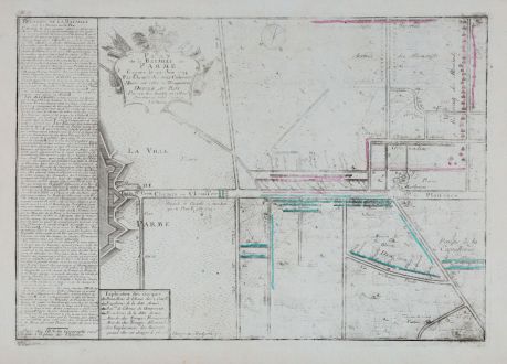 Antique Maps, Nolin, Italy, Parma, 1745: Plan de la bataille de Parme, gagnee le 29. Juin 1734