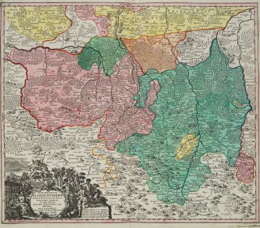 Antique Maps, Seutter, Germany, Saxony, Upper Lusatia, 1730: Marchionatus Lusatiae Superioris Felicissimo Poloniae Regis ...