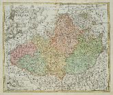 Old coloured map of Moravia. Printed in Nuremberg by Johann Baptist Homann circa 1720.