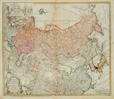 Antique Maps, Homann Erben, Russia, 1739: Imperii Russici et Tatariae Universae tam majoris et Asiaticae quam minoris et Europaeae Tabula ...