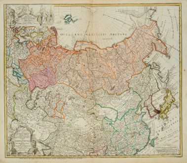 Antique Maps, Homann Erben, Russia, 1739: Imperii Russici et Tatariae Universae tam majoris et Asiaticae quam minoris et Europaeae Tabula ...