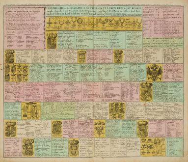 Grafiken, Danckerts, Wappen, 1710: Historische en Geographische Tafel om te Leren eeen Kort Begrip vande Landen en Staaten in Europa ...