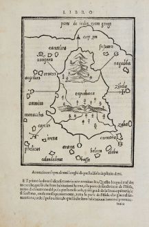 Antike Landkarten, Bordone, Indien, Ceylon, Sri Lanka, Sumatra, 1528-1565: Taprobana