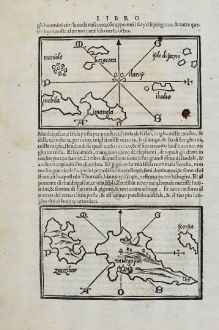 Antike Landkarten, Bordone, Ostafrika, Madagaskar, Sri Lanka, 1528-1565: [Maidegascar, Zanzibar, Scorsia, Inebila, Imangla, Scilam, Dondina]