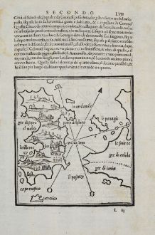 Antique Maps, Bordone, Greece, Aegean Sea, Chios, Psara, Asia Minor: Sio