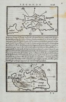 Antique Maps, Bordone, Greece, Aegean Sea, Paros, Antiparos, Amorgos, Ios: Nio, Cardiaci, Pario, Antipario, Amurgo