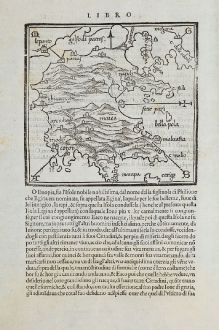 Antique Maps, Bordone, Greece, Peloponnese, 1528-1565: Morea