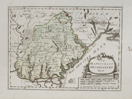 Antique Maps, von Reilly, Ukraine, Odessa, Bessarabia, 1791: Die Landschaft Bessarabien