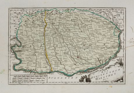 Antique Maps, von Reilly, Romania - Moldavia, Wallachia, 1791: Das Fürstenthum Walachey