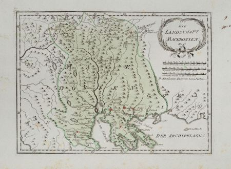 Antique Maps, von Reilly, Greece, Macedonia, 1791: Die Landschaft Macedonien