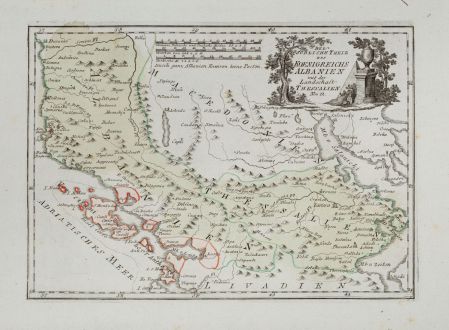 Antique Maps, von Reilly, Balkan, Corfu, Albania, Macedonia, 1791: Der Suedliche Theil des Koenigreichs Albanien mit der Landschaft Thessalien.