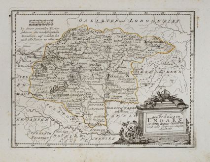 Antique Maps, von Reilly, Austria - Hungary, 1791: Das Koenigreich Ungarn in seine zehen Gebiethe und alle Gespannschaften abgetheilt.