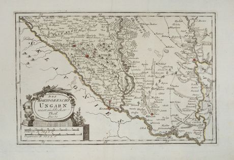 Antike Landkarten, von Reilly, Österreich - Ungarn, 1791: Des Königreichs Ungarn westsüdlicher Theil