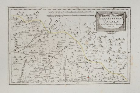 Antike Landkarten, von Reilly, Österreich - Ungarn, 1791: Des Königreichs Ungarn nordöstlicher Theil