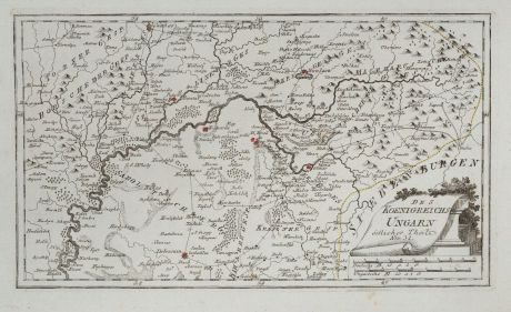 Antike Landkarten, von Reilly, Österreich - Ungarn, 1791: Des Königreichs Ungarn östlicher Theil