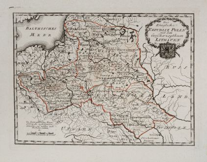 Antique Maps, von Reilly, Poland, 1791: Die königliche Republik Polen mit dem Großherzogthum Litauen.