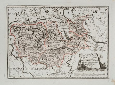 Antike Landkarten, von Reilly, Polen, 1791: Der königlichen Republik Polen Woiwodschaften Posen, Kalisz, Gnesen, Brzesc, u. Inowroclae oder Gross Polen westlicher...