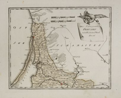 Antique Maps, von Reilly, Baltic, Lithuania, Klaipeda, Kaliningrad, 1791: Des Königreichs Preussen nordlichster Theil