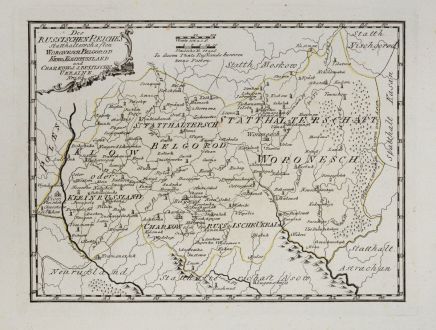 Antike Landkarten, von Reilly, Ukraine, 1791: Des russischen Reiches Statthalterschaften Woronesch, Belgorod, Kiow o. Kleinrussland und Charkow od. d. Russische Ukraine