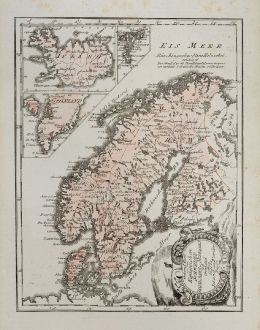 Antique Maps, von Reilly, Scandinavia, Sweden, Norway, Iceland, Faroe Islands: General Karte von den Konigreichen Schweden, Dänemark u. Norwegen mit Grönland und den Inseln Island und Faeröer