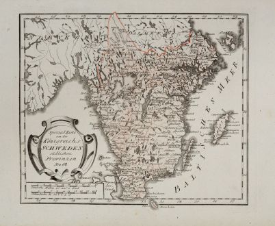 Antique Maps, von Reilly, Scandinavia, Sweden, 1791: Spezial Karte von des Königreichs Schweden südlichen Provinzen