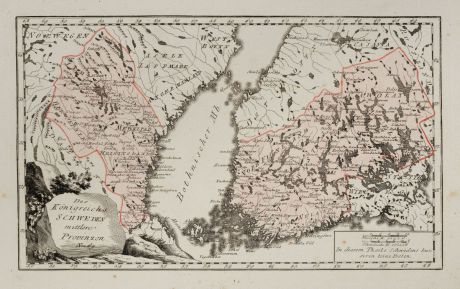 Antique Maps, von Reilly, Scandinavia, Finland, Sweden, 1791: Des Königreichs Schweden mittlere Provinzen