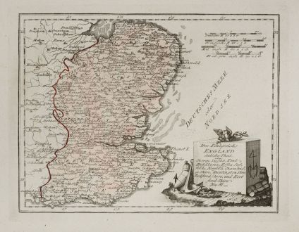 Antike Landkarten, von Reilly, Britische Inseln, England, 1791: Des Königreichs England östlicher Theil, oder Surrey, Sussex, Kent ... und Hert ford Shrie.