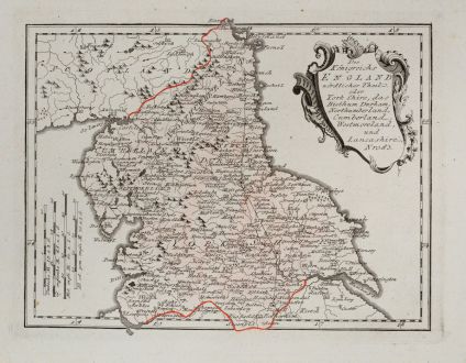 Antique Maps, von Reilly, British Isles, England, 1791: Des Königreichs England nördlicher Theil, oder York-Shire, das Bisthum Durham, Northumberland, Cumberland, Westmoreland...