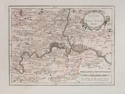 Antike Landkarten, von Reilly, Britische Inseln, England, London, 1791: Die Gegend um London