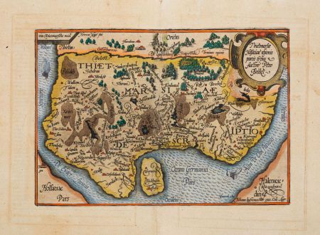 Antike Landkarten, Quad, Deutschland, Schleswig-Holstein, Dithmarschen, 1600: Thietmarsiae Holsaticae regionis partis typus Auctore Petro Boeckel