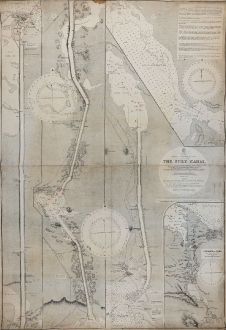 Antique Maps, British Admiralty, North Africa, Egypt, Suez Canal: The Suez Canal