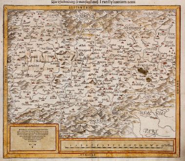 Antike Landkarten, Münster, Rumänien - Moldawien, Siebenbürgen, Transsilvanien: Die Siebenbürg, so man sunst auch Transsylvaniam nennt