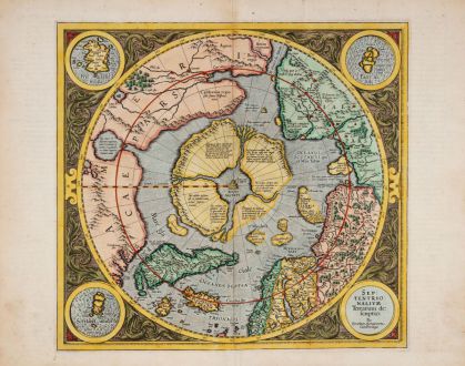 Antike Landkarten, Mercator, Russland, 1613: Septentrionalium Terrarum Descriptio