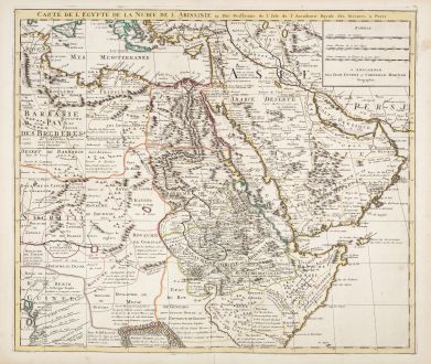 Antique Maps, de l Isle, Egypt, 1730: Carte de l'Egypte de la Nubie de l'Abissinie