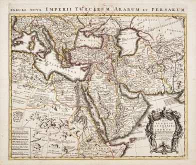 Antike Landkarten, de l Isle, Mittlerer Osten, 1730: Carte de la Turquie de l'Arabie et de la Perse / Tabula Nova Imperii Turcarum, Arabum et Persarum