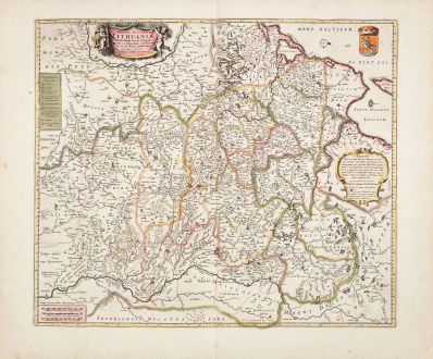 Antike Landkarten, de Wit, Baltikum, Lettland, Litauen, 1680: Magni Ducatus Lithuaniae Tabula...