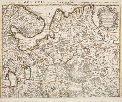 Antique Maps, de l Isle, Russia, 1730: Carte de Moscovie. Dressee par Guillaume De l'Isle...